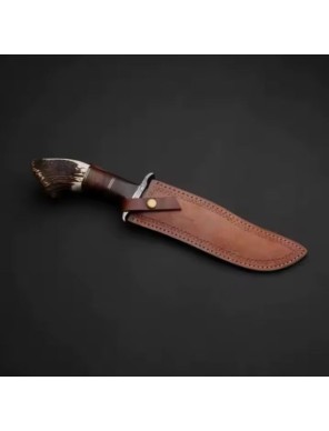 Couteaux avec étui en cuir et manche en bois - la forge des chevaliers®