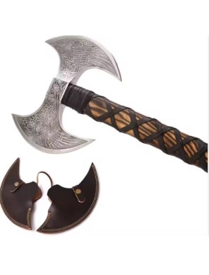 Hache Viking en acier au carbone forgée à la main - la forge des chevaliers®