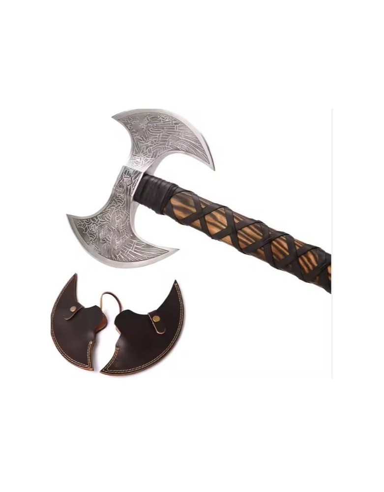 Hache Viking en acier au carbone forgée à la main - la forge des chevaliers®