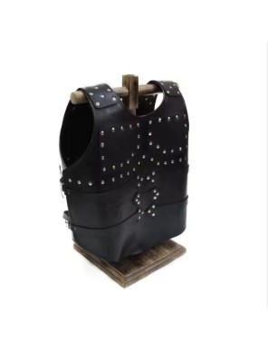 Armure cuir noir décorée "fait main" - La Forge des Chevaliers®