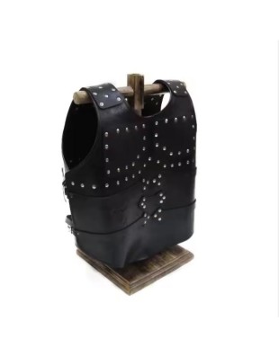 Armure cuir noir décorée "fait main" - La Forge des Chevaliers®