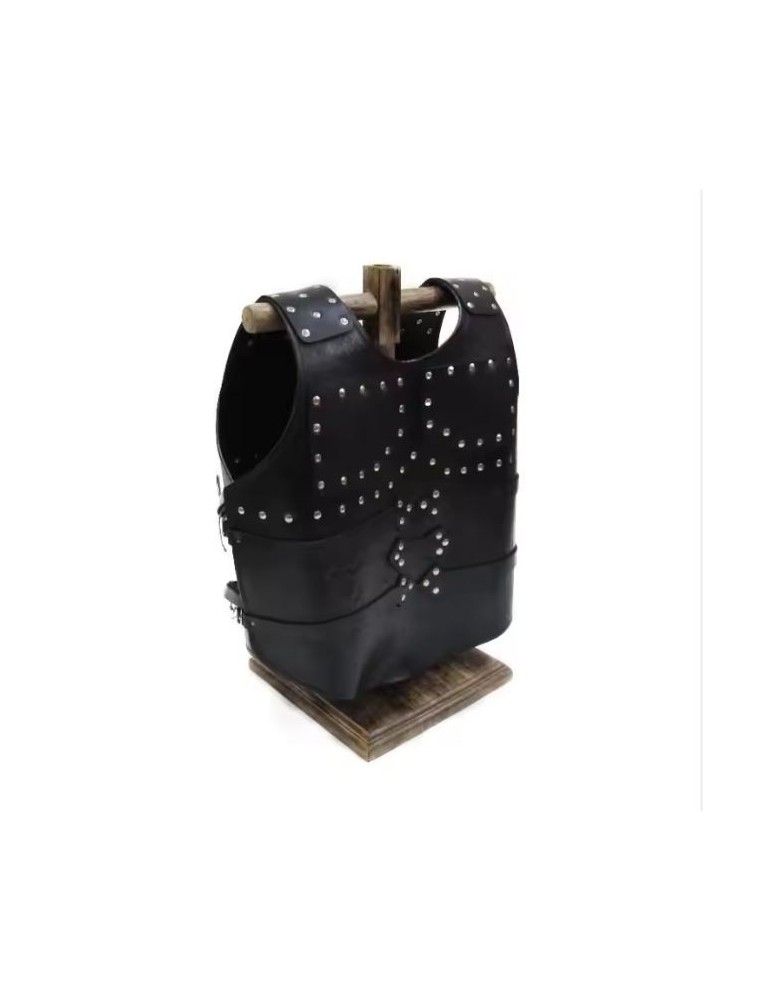 Armure cuir noir décorée "fait main" - La Forge des Chevaliers®