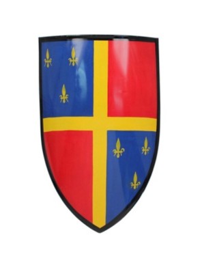 Bouclier médiéval à fleur de lys Peint à la main - la forge des Chevaliers®