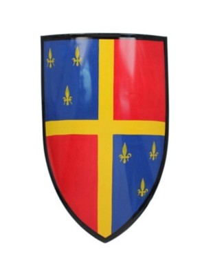 Bouclier médiéval à fleur de lys Peint à la main - la forge des Chevaliers®
