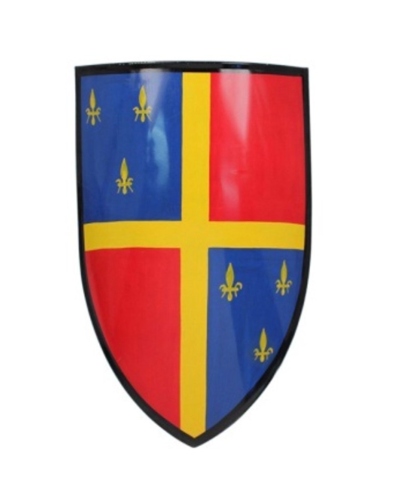 Bouclier médiéval à fleur de lys Peint à la main - la forge des Chevaliers®