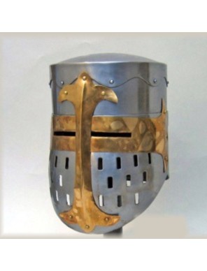 Casque d'armure de chevalier en laiton - La Forge des Chevaliers®