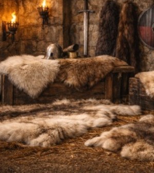 Peaux de bêtes médiévales et vikings