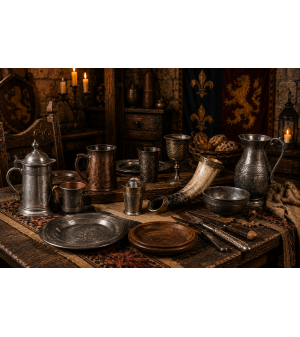 Vaisselle et art de la table du Moyen Âge | Chopes, gobelets et accessoires