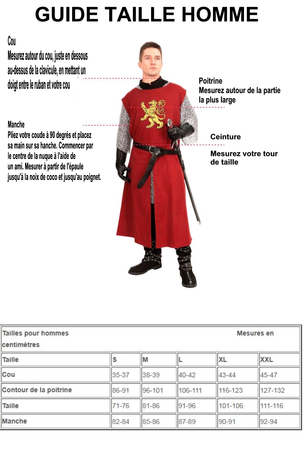 guide taille homme