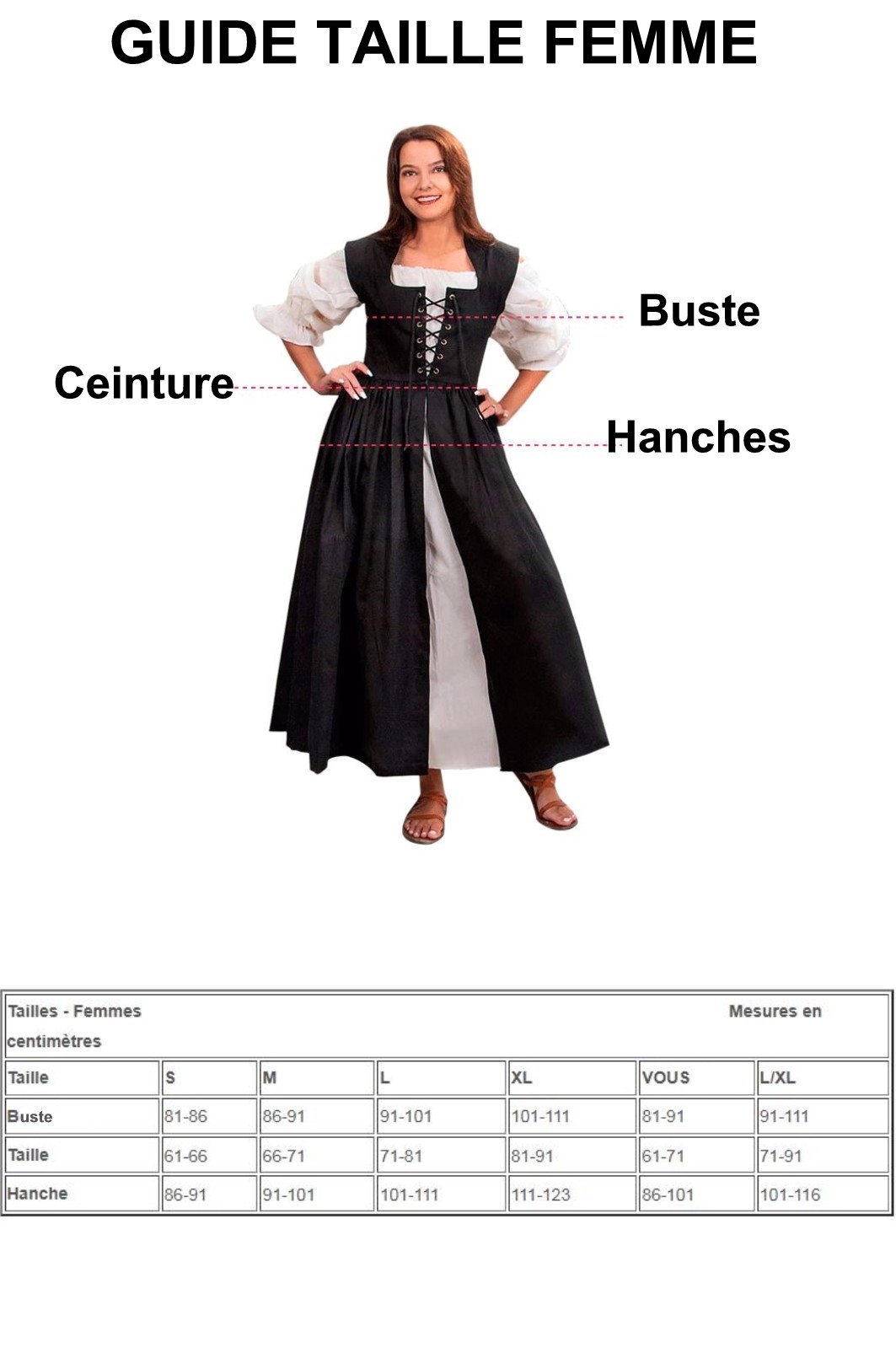 guide taille femme