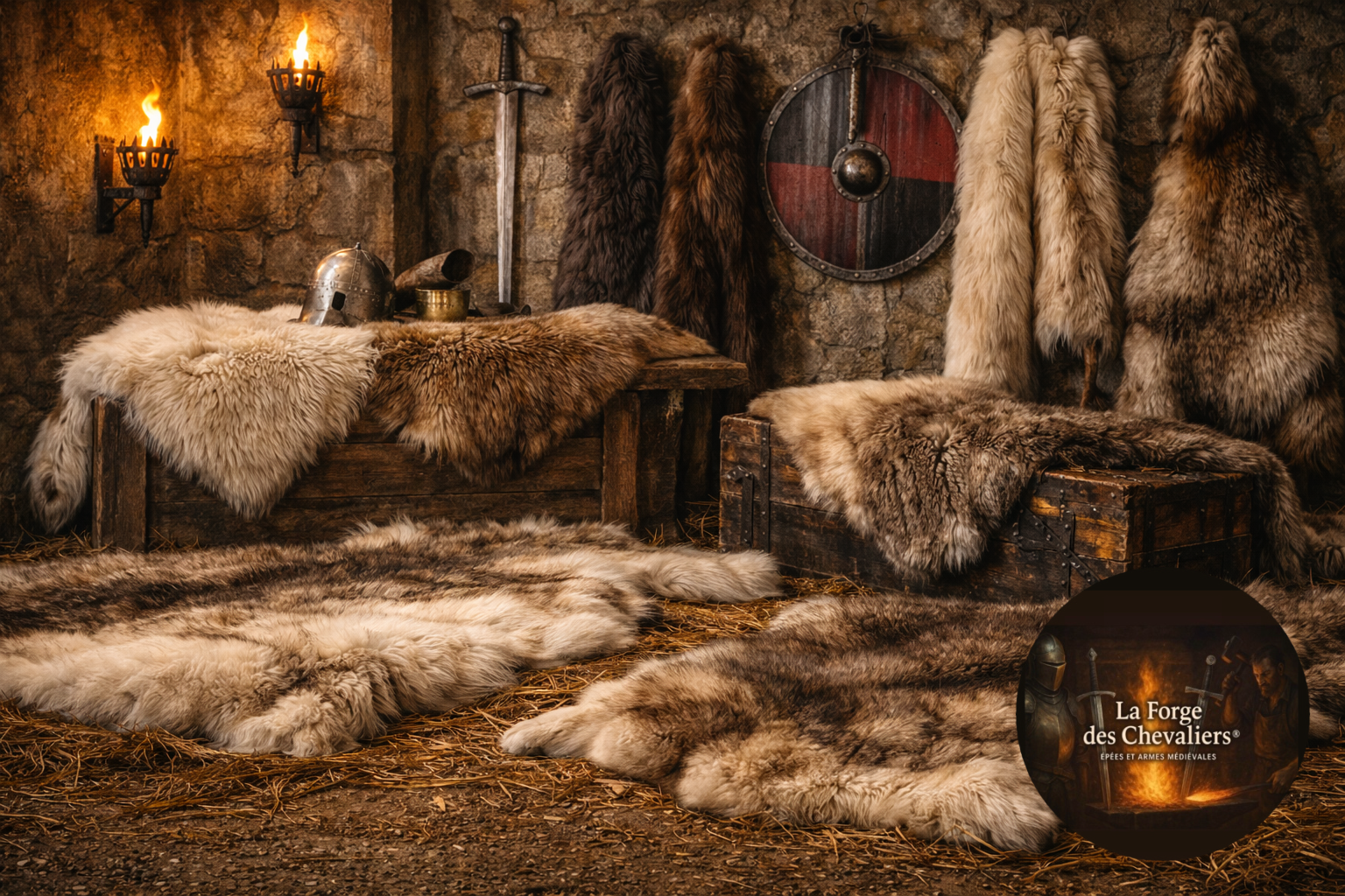 Peaux de bêtes médiévales et vikings