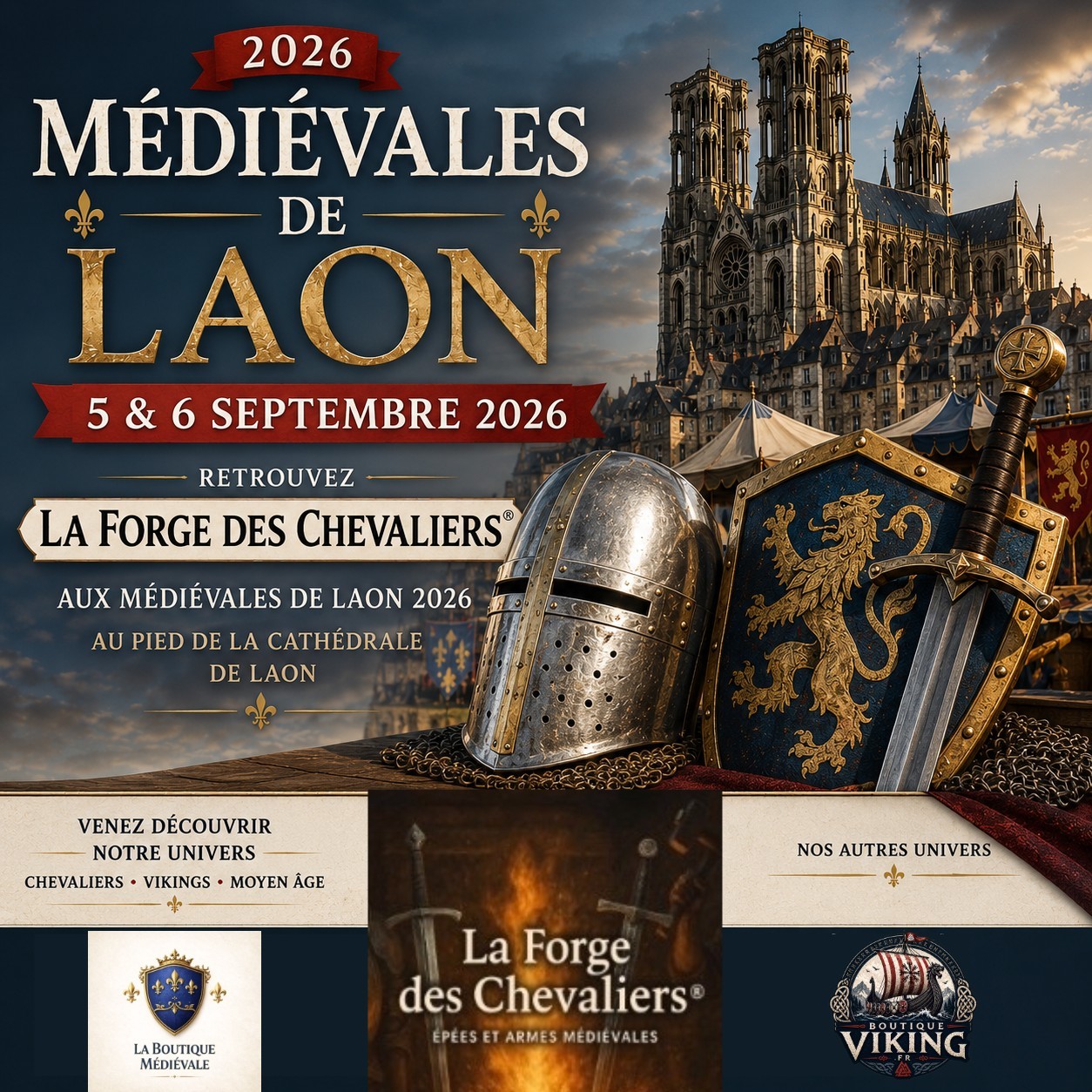 Médiévales de Laon 2026 : retrouvez La Forge des Chevaliers® les 5 et 6 septembre
